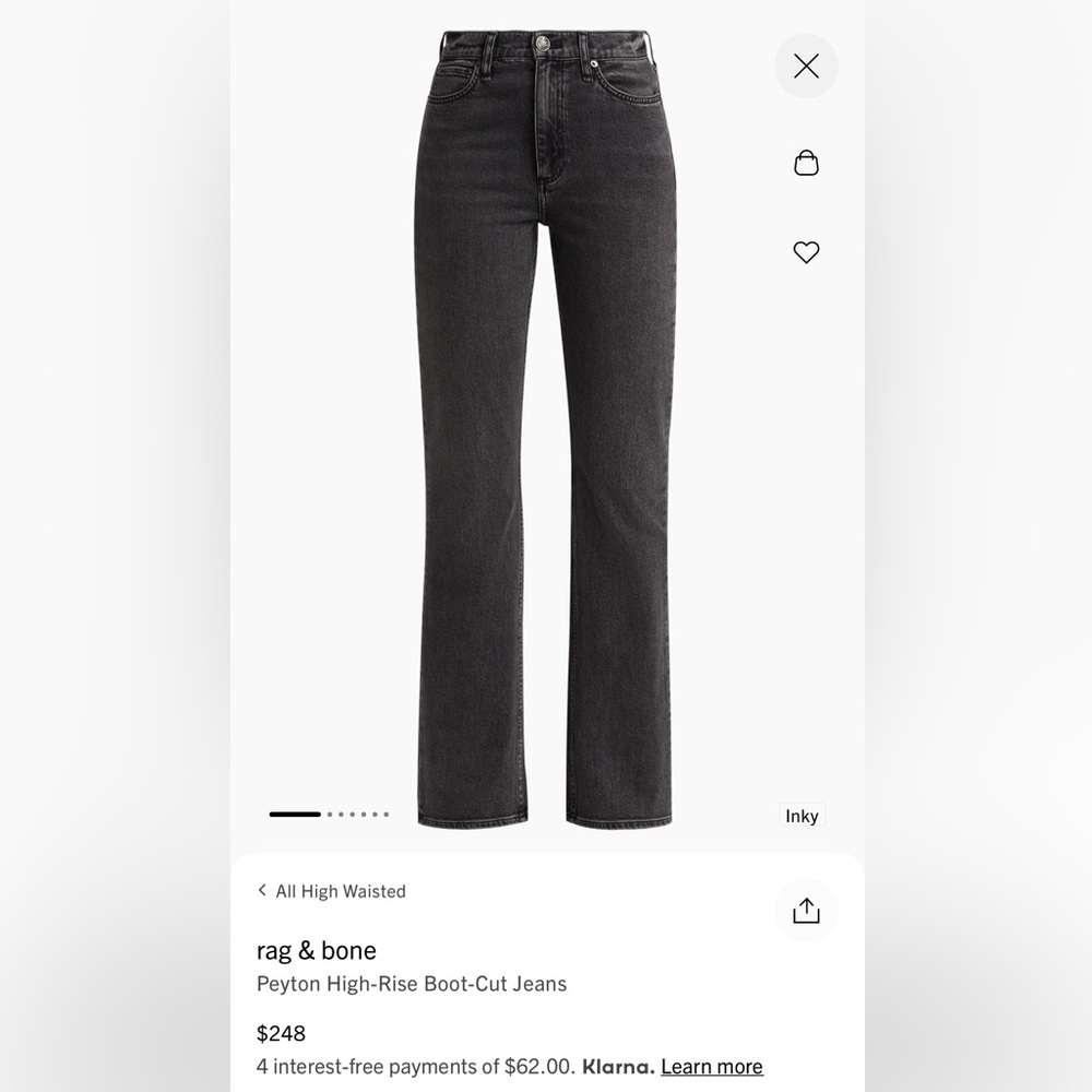 Rag & Bone Peyton High Rise Boot Cut Jeans